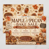 Invitation Vente de pâtisseries d'automne Maple & Pecan (Devant / Derrière)