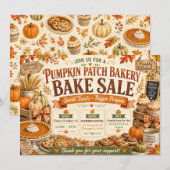 Invitation Vente de Pâtisseries de la Récolte Automnale Rusti (Devant / Derrière)
