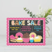 Invitation Vente de pâtisseries de l'école d'été amusante (Debout devant)