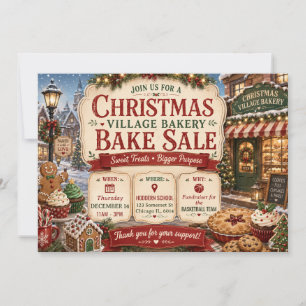 Invitation Vente de pâtisseries de Noël du village de Noël co
