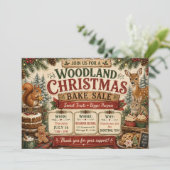 Invitation Vente de pâtisseries de Noël en forêt rustique (Debout devant)