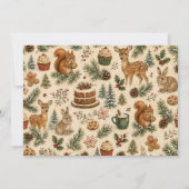 Invitation Vente de pâtisseries de Noël en forêt rustique (Dos)