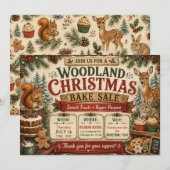 Invitation Vente de pâtisseries de Noël en forêt rustique (Devant / Derrière)