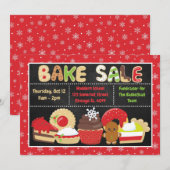 Invitation Vente de pâtisseries de Noël festive à l'école (Devant / Derrière)