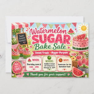 Invitation Vente de pâtisseries d'été pastèque Mignon