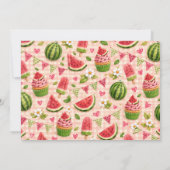 Invitation Vente de pâtisseries d'été pastèque Mignon (Dos)