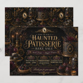 Invitation Vente de pâtisseries hantées d'Halloween (Devant / Derrière)
