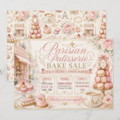 Invitation Vente de pâtisseries parisiennes (Devant / Derrière)