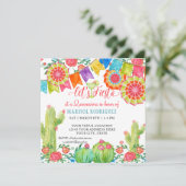 Invitation Ventilateur en papier Fiesta Margarita Cactus Quin (Debout devant)