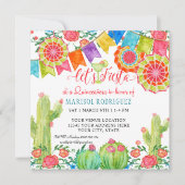 Invitation Ventilateur en papier Fiesta Margarita Cactus Quin (Devant)