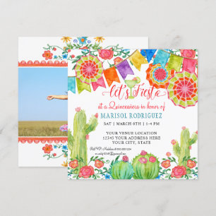 Invitation Ventilateur en papier Fiesta Margarita Cactus Quin