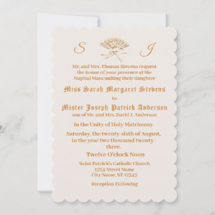 Invitation Ventilateur victorien monogramme