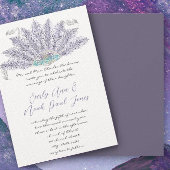 Invitation Ventilateur Vintage de plumes violet Lavender Mari