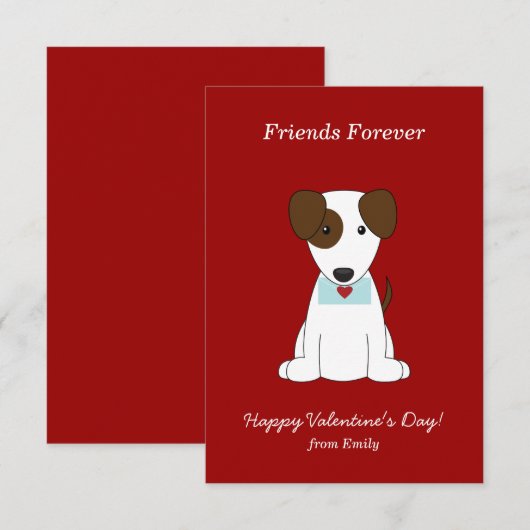 Invitation Véntines de chiots mignons (Devant / Derrière)
