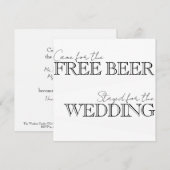 Invitation Venu pour la bière gratuite, séjourné pour la mari (Devant / Derrière)