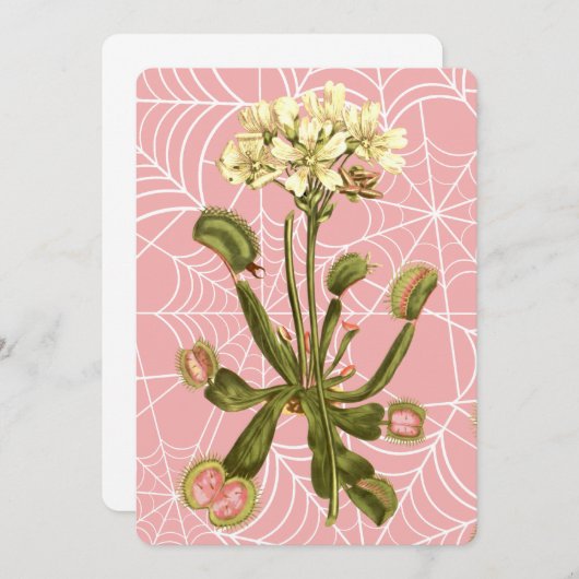 Invitation venus flytrap floral spider web (Devant / Derrière)