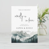 Invitation Verdant Peaks Misty Forest Watercolor Wedding  (Debout devant)
