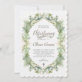 Invitation verdoyante Christening (Devant)