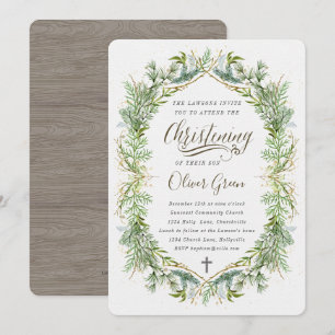 Invitation verdoyante Christening