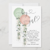 Invitation Verdure Aquarelle Ballons Genre Reveal Invitat (Devant)