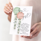 Invitation Verdure Aquarelle Ballons Genre Reveal Invitat
