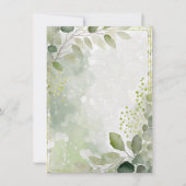 Invitation Verdure aquarelle et Mariage blanc or (Devant)