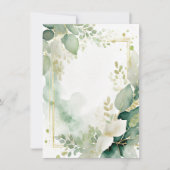 Invitation Verdure aquarelle et Mariage blanc or (Devant)