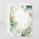 Invitation Verdure aquarelle et Mariage blanc or (Devant)
