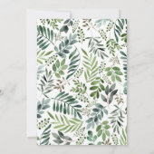 Invitation Verdure Aquarelle Feuille Baby shower botanique (Dos)