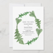 Invitation Verdure Aquarelle Foliage Enregistrer la date Invi (Devant)