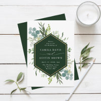 Verdure Aquarelle or Hexagon Mariage