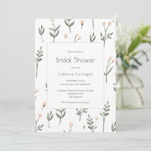 Invitation Verdure Aquarelle rose Fête des mariées florale