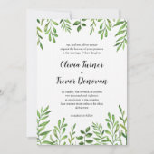 Invitation Verdure Aquarelle Vert Jardin botanique Feuille (Devant)