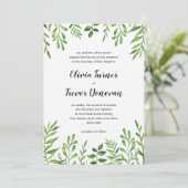 Invitation Verdure Aquarelle Vert Jardin botanique Feuille (Debout devant)