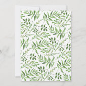 Invitation Verdure Aquarelle Vert Jardin botanique Feuille (Dos)