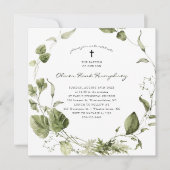 Invitation Verdure | Baptême botanique printemps été (Devant)