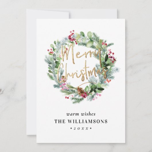 Invitation Verdure+Berries Jour de Noël (Devant)