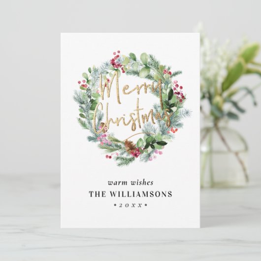 Invitation Verdure+Berries Jour de Noël (Debout devant)