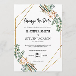 Invitation Verdure Boho Gliter Frame Modifier la date
