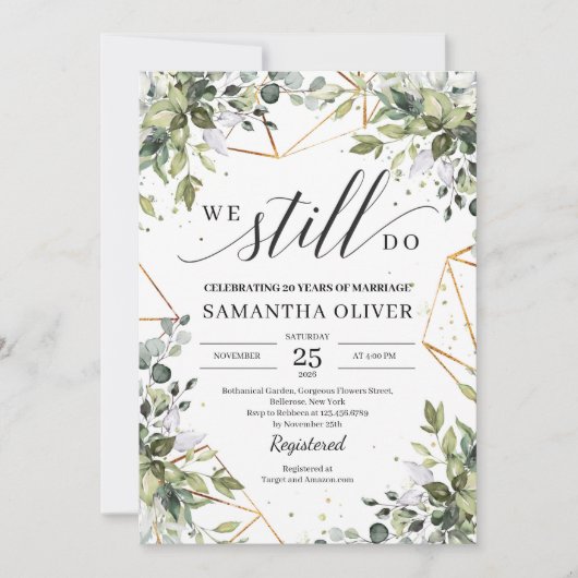 Invitation Verdure boho nous faisons toujours du eucalyptus v (Devant)