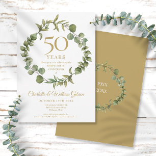 Invitation Verdure botanique 50e anniversaire du Mariage