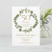 Invitation Verdure botanique 50e anniversaire du Mariage (Debout devant)