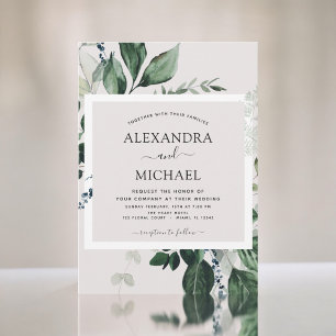 Invitation Verdure botanique Aquarelle Mariage élégant
