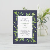 Invitation Verdure botanique Aquarelle Petite Mariage (Debout devant)