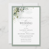 Invitation Verdure botanique classique Aquarelle florale (Devant)