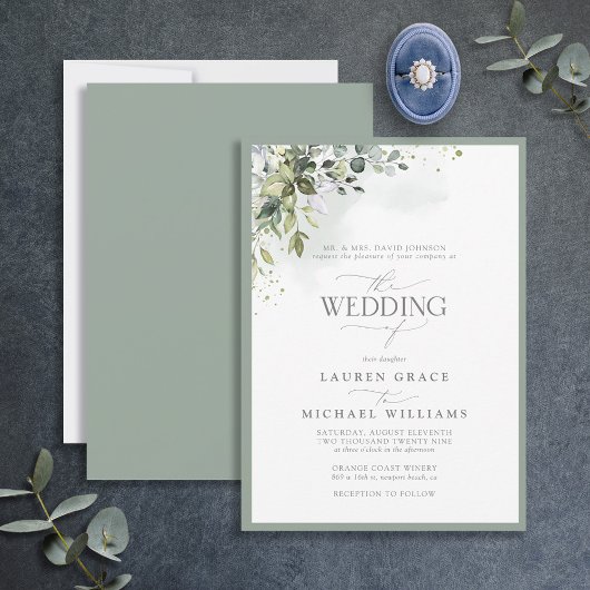 Invitation Verdure botanique classique Aquarelle florale