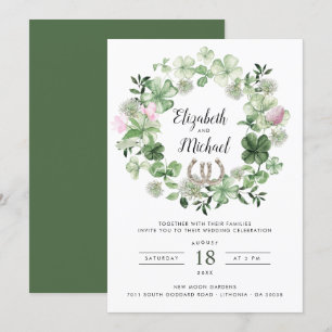 Invitation Verdure botanique du trèfle couronne   Défer à che