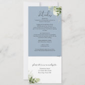 Invitation Verdure botanique Dusty Blue Tout en un Mariage (Dos)