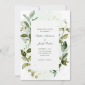 Invitation Verdure botanique et Accents or | Mariage (Devant)