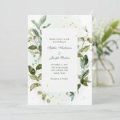 Invitation Verdure botanique et Accents or | Mariage (Debout devant)